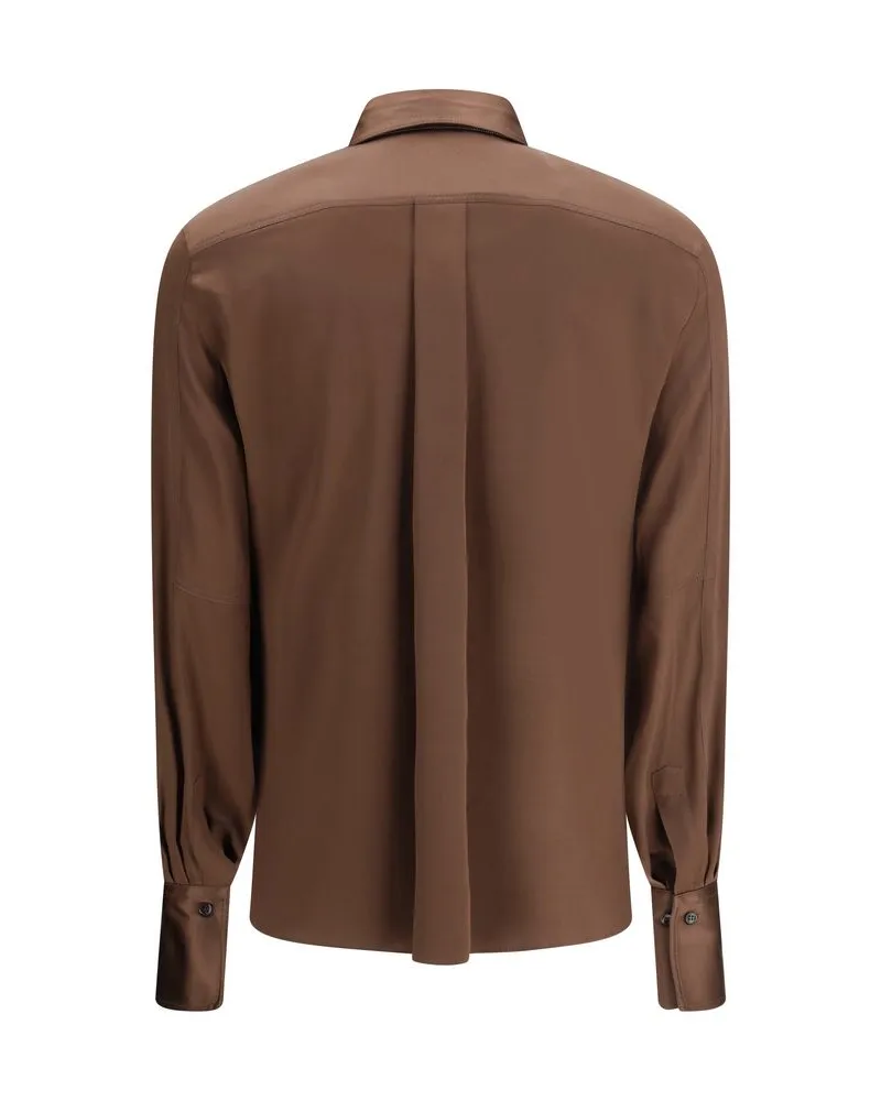 Brunello Cucinelli Silk Blouse — Brown Brown