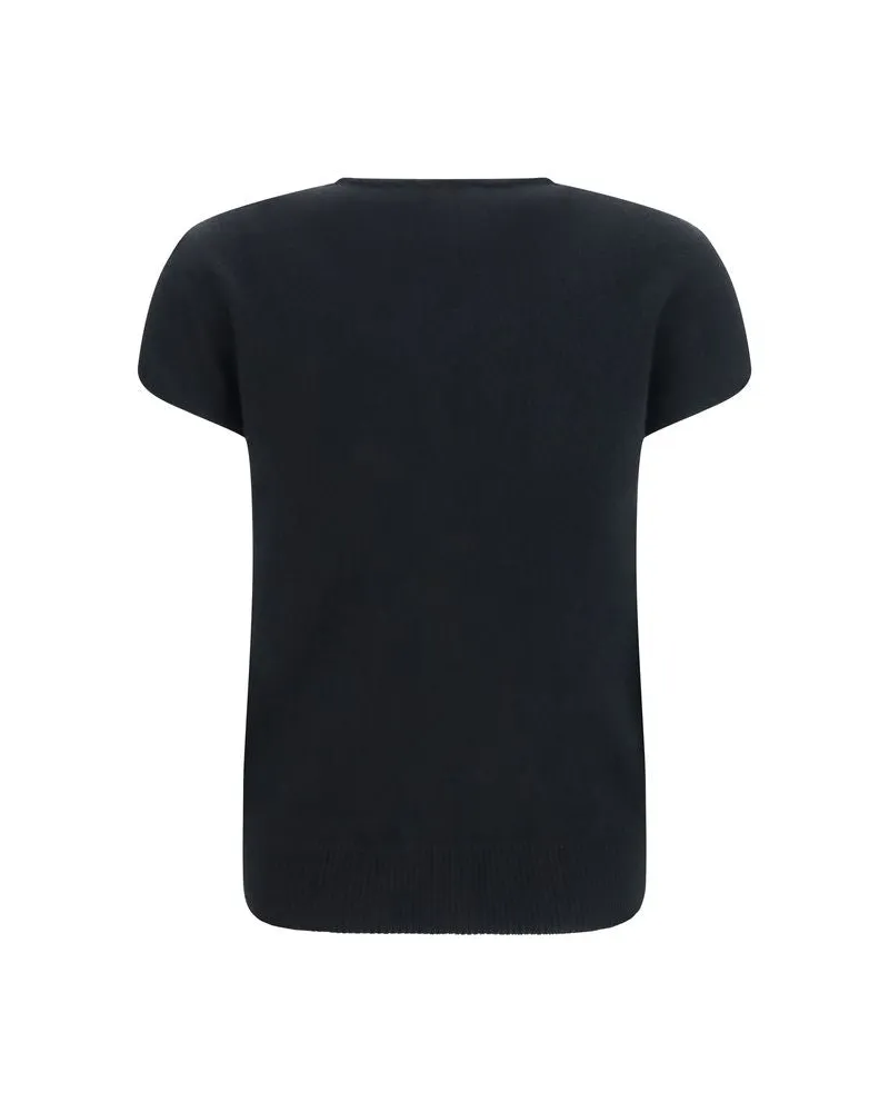 Balmain Women's Black Wool Oves Aries Sleeveles Sweater Clothing Black