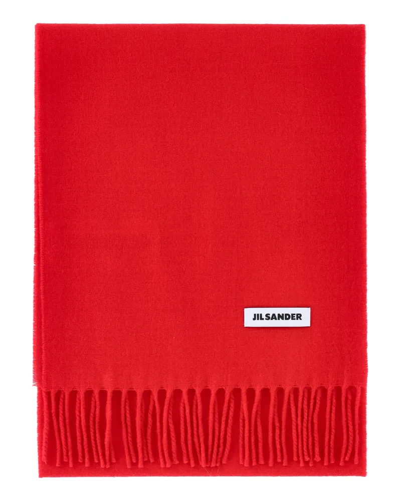 Jil Sander Women's Scarfs Red Virgin Wool Red