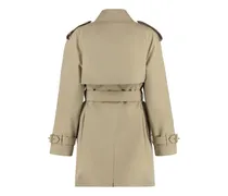 Double-Breasted Gabardine Trench Coat — Beige