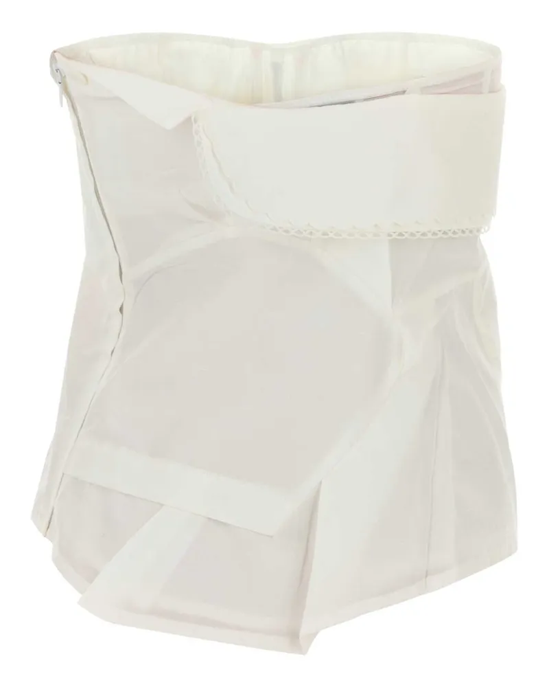 Miu Miu Women's White Poplin Top Bianco Exterior: Cotton Linen Maglie White