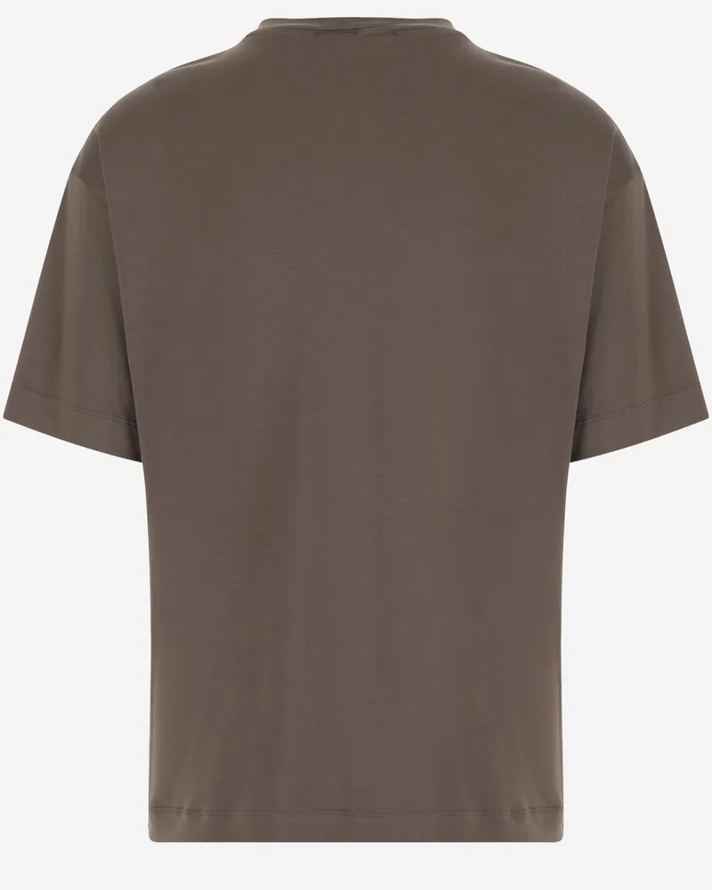 Giorgio Armani Modal-Cotton Blend T-Shirt — Gray Gray