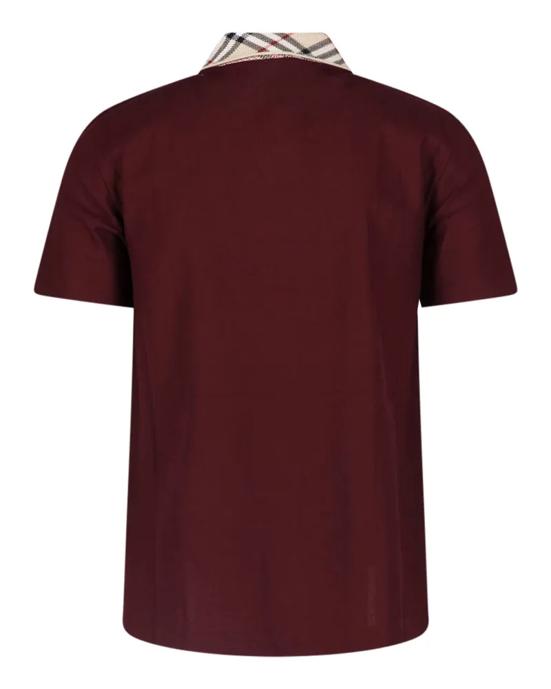 Burberry Men's T-Shirts And Polos Red Cotton Burgundy