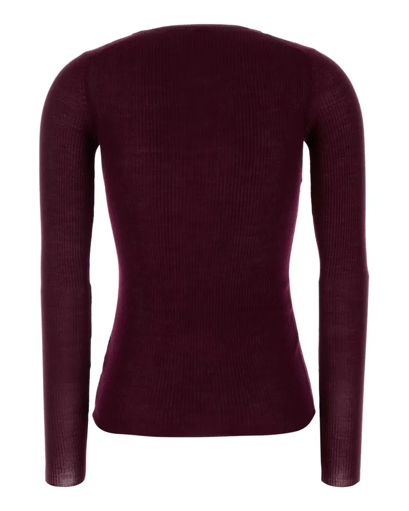 Jil Sander 611 Exterior: Wool Maglieria Sweater Burgundy