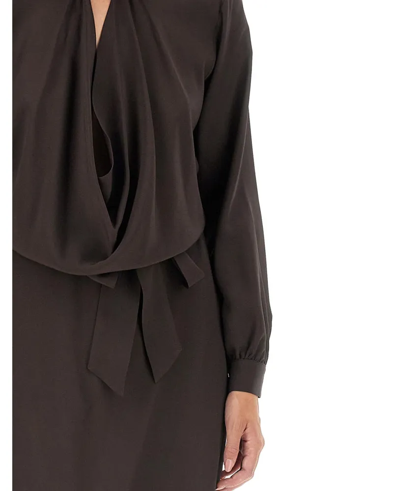 Kiton 100% Silk Dress — Brown Brown