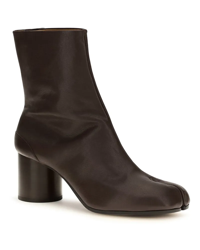 Maison Margiela Women's Ankle Boots Tabi Mocha Lambskin Leather Brown