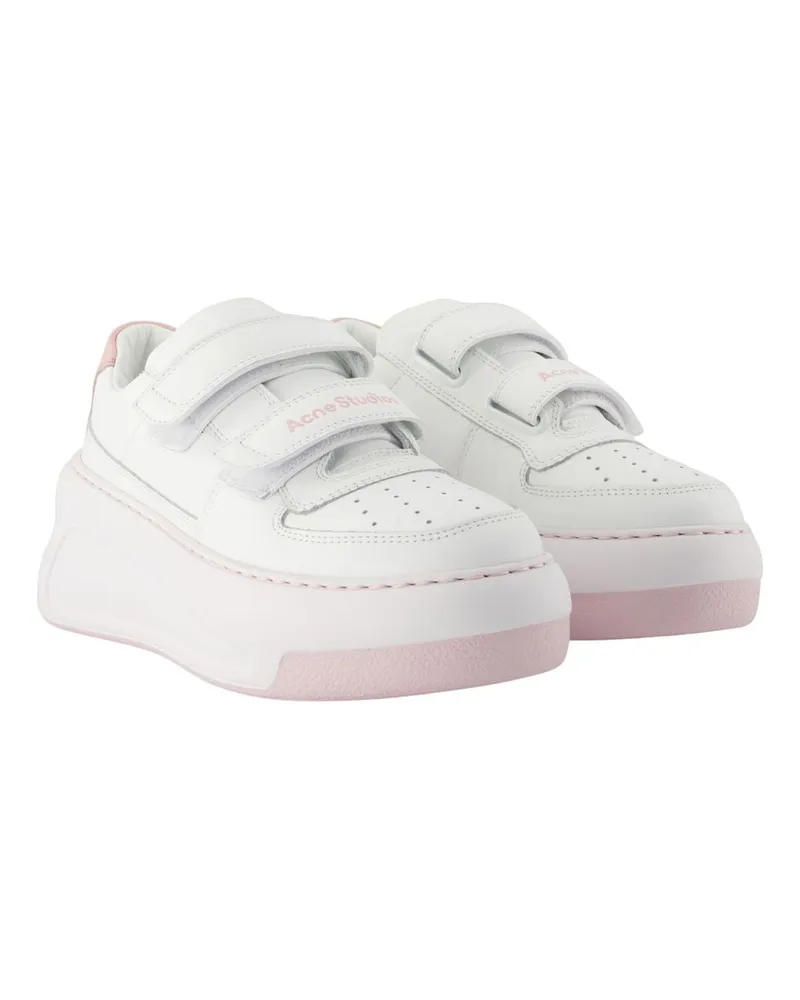 Acne Studios Unisex Steffey U Friend Raise Sneakers -  Leather White Cowhide Shoes White