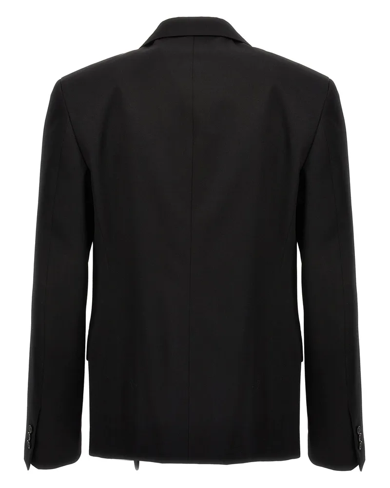 OFF-WHITE Men's Black Wool Blazer Clothing Black
