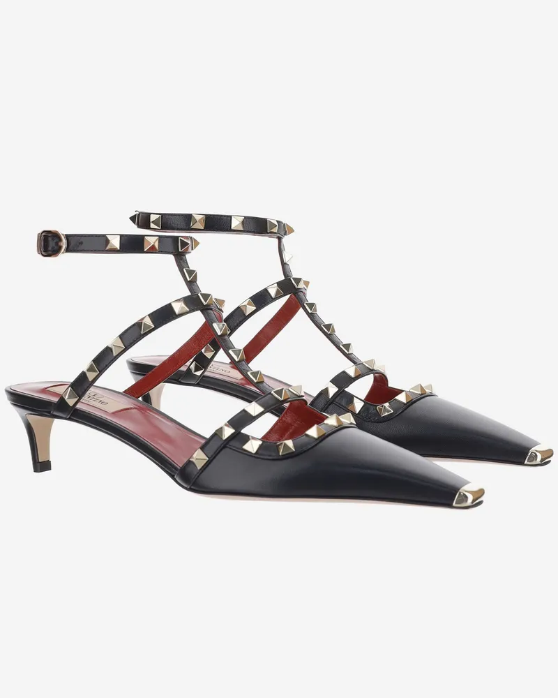 Valentino Garavani Women's Rockstud Leather Pumps Black Black