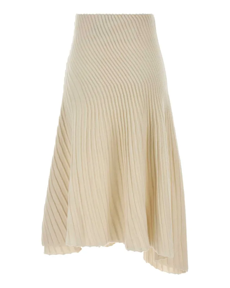 Alaïa Women's Ivory Wool Blend Skirt Blancnaturel Gonne Beige