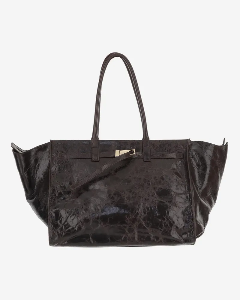 Benedetta Bruzziches Women's Weekend Leather Bag Dark Brown Shoulder Brown