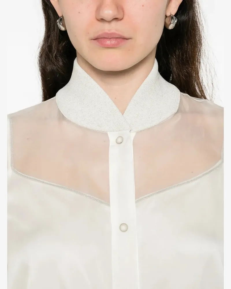 PANICALE Cashmere Women's Sheer Jacket Ss26 W White