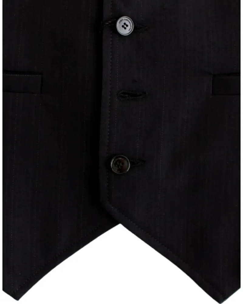 CoSTUME NATIONAL Men's Black Striped Cotton Casual Vest Clothing Black