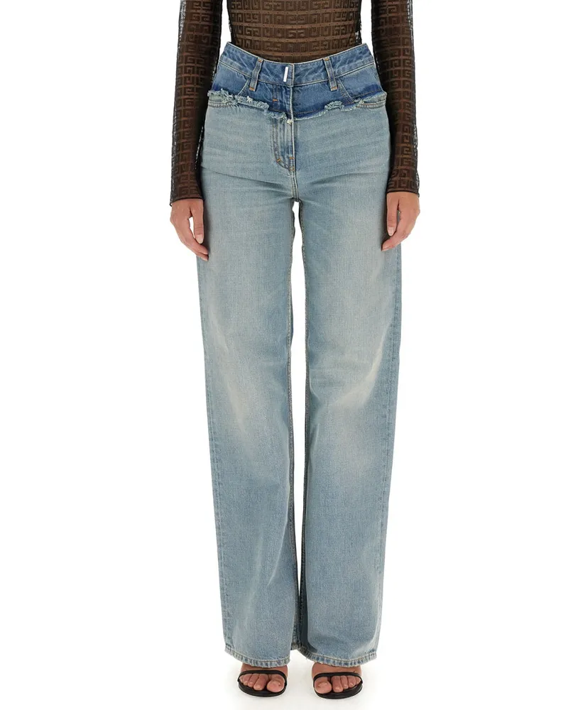 Givenchy Oversize Cotton Jeans — Blue Blue