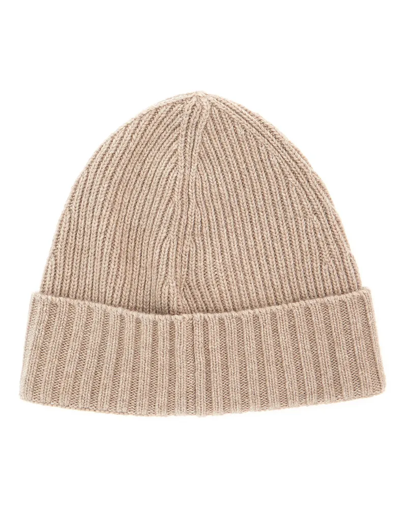 Stone Island Boys' Tech Fabric Beanie, Beige Hat Beige