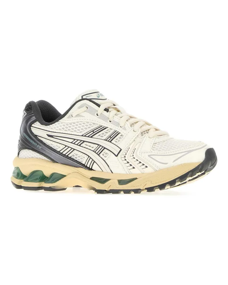 Asics Unisex White Mesh And Rubber Gel-Kayano 14 Sneakers Creamobsidiangrey White