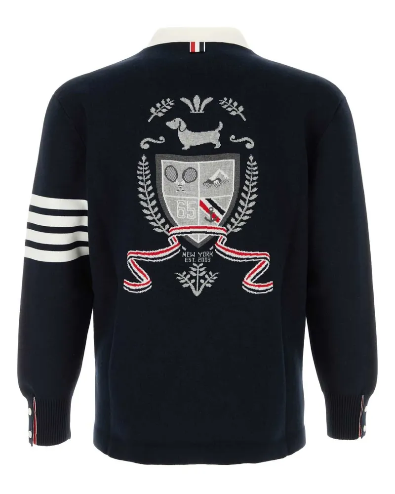 Thom Browne Mkc634ay3043 415 Navy Cotton Polyamide Maglie Sweater Navy