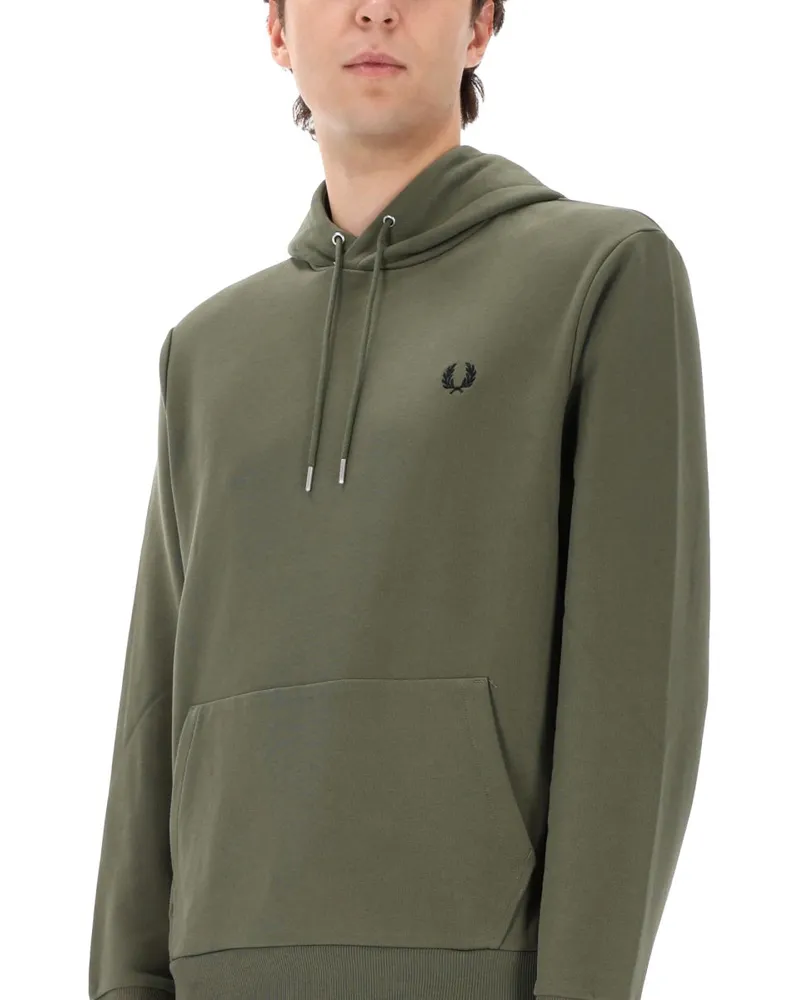 Fred Perry Cotton Hoodie — Green Green