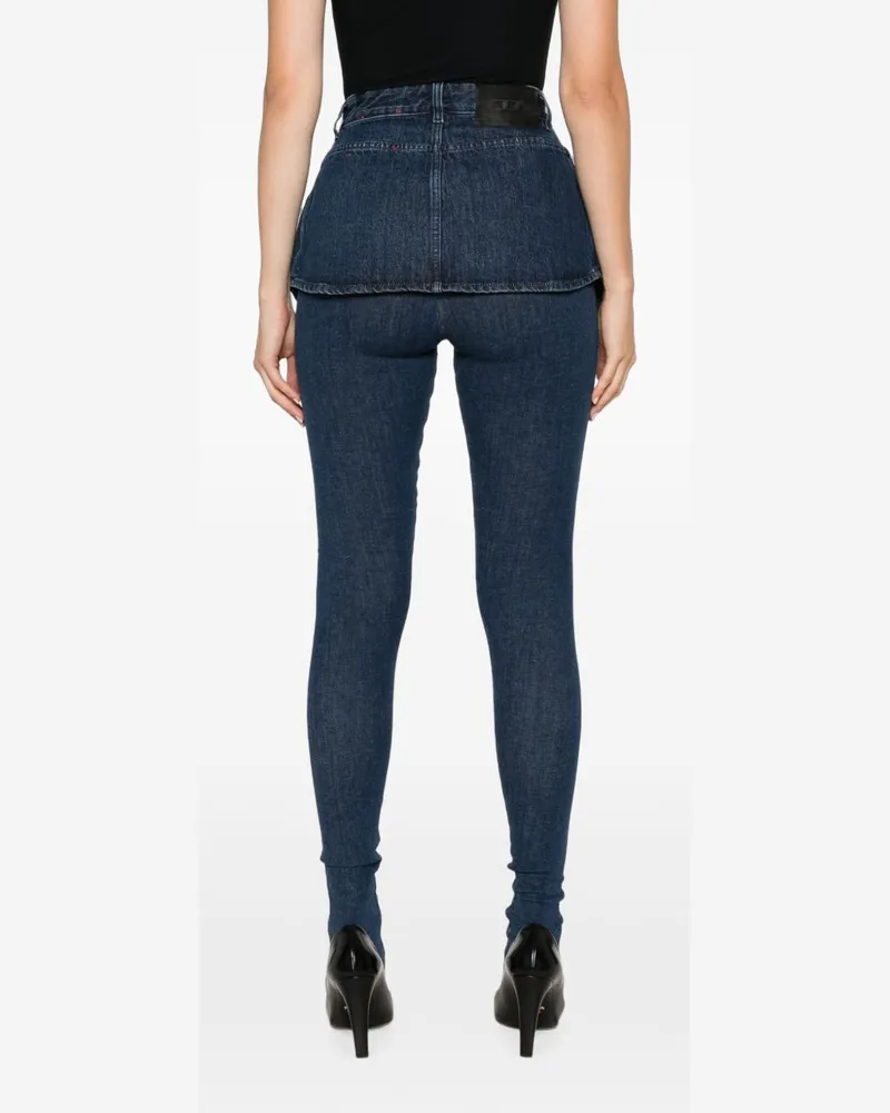 Diesel Skinny Denim with Peplum Detail Jeans — Navy Navy