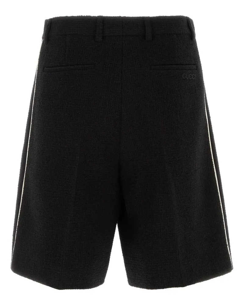 Gucci Men's Black Boucle Bermuda Shorts Exterior: Wool Black