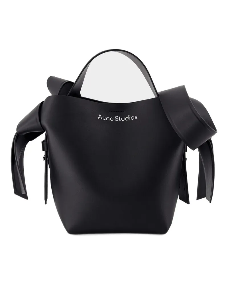 Acne Studios Unisex Musubi Mini R Crossbody -  Leather Black Calfskin Bags Totes-Shopping-Bags Black