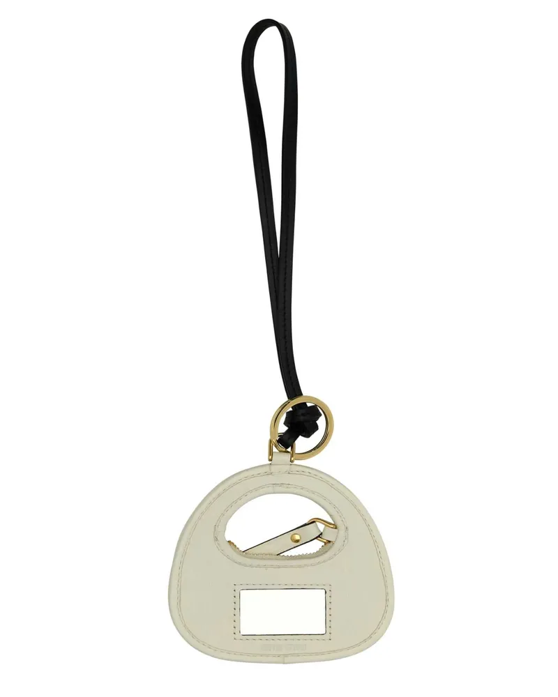 Miu Miu 5tl3572cwb F0009 Bianco Agnello Portachiavi Keychains Beige