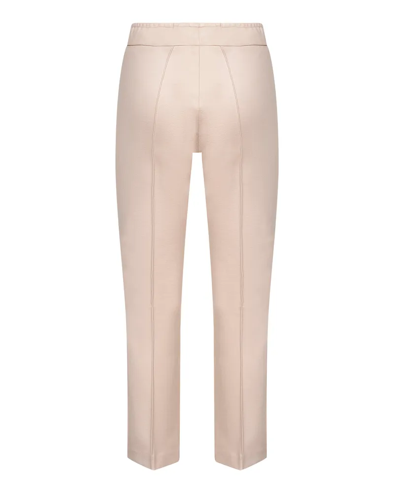 Blanca Women's Cream Stretch Jersey Trumpet Trousers Viscose Beige
