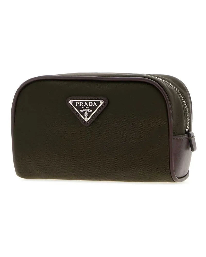 Prada Men's Olive Green Fabric Beauty Case Mimetico Perfumes Olive