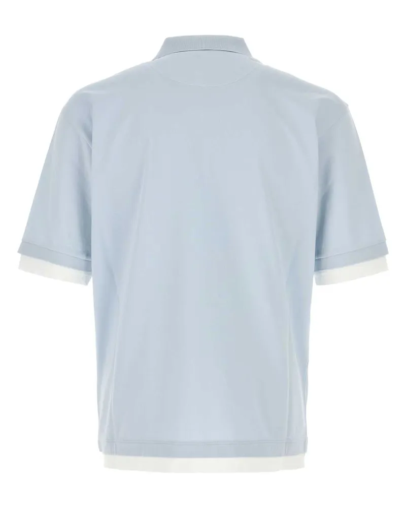 Prada Cotton Piquet Polo Shirt — Blue Blue