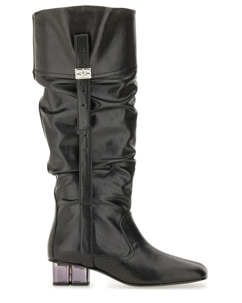 Ganni Slouchy Boot — Black Black