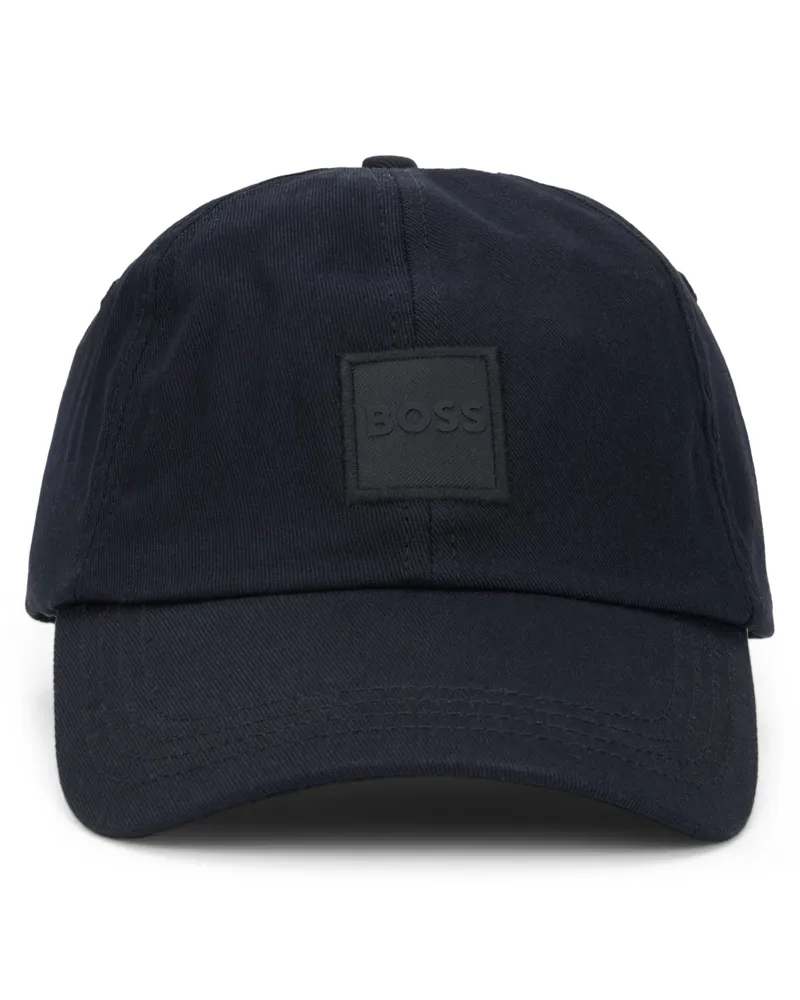 HUGO BOSS Men's Cotton Visor Cap Black Hat Black