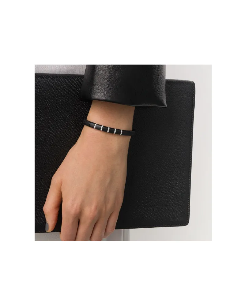 Roberto Demeglio Women's 18kt White Gold, Diamond And Black Ceramic Domino Bracelet Continuty Black