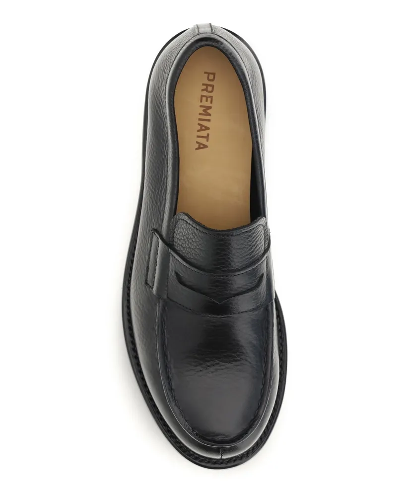 Premiata Men's Leather Loafers Black Calfskin Black