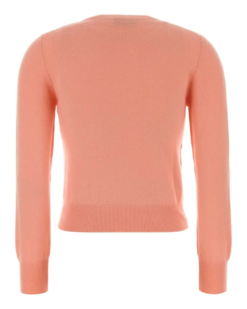Miu Miu Virgin Wool V-Neck Sweater — Orange Orange