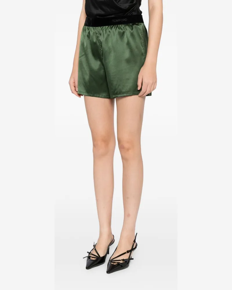 Tom Ford Women Shorts Green Silk Green