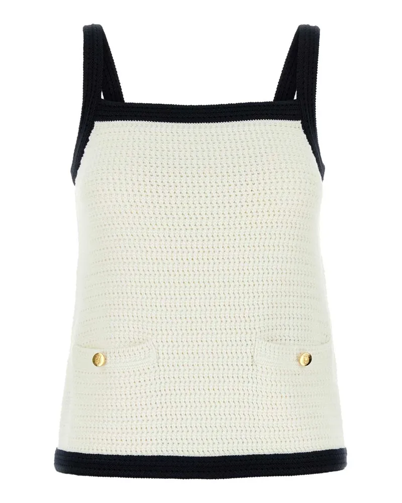Gucci Stretch Crochet Tank Top — White White