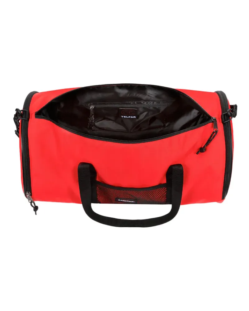 Eastpak Men's X Telfar Large Duffel Logo Patch Duffle Bag Red Red