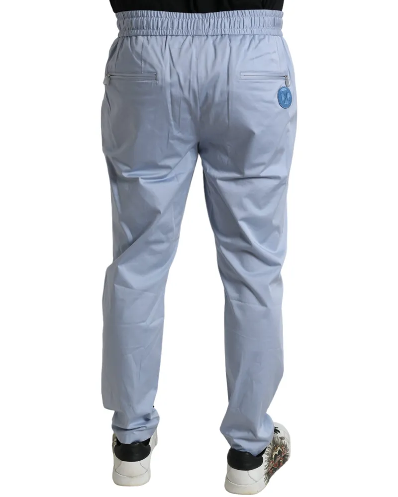 Dolce & Gabbana Men's Cotton Stretch Joggers Blue Elastane Blue