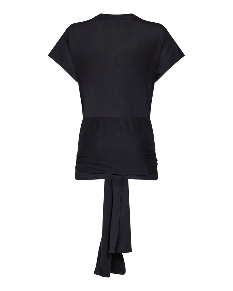 Totême Women's Tie-Waist Jersey Top, Black Lyocell Tops Black