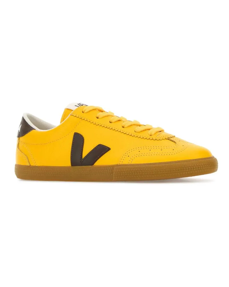 VEJA Women's Yellow Leather Volley O.t. Sneakers Sunshineeaglenatural Yellow