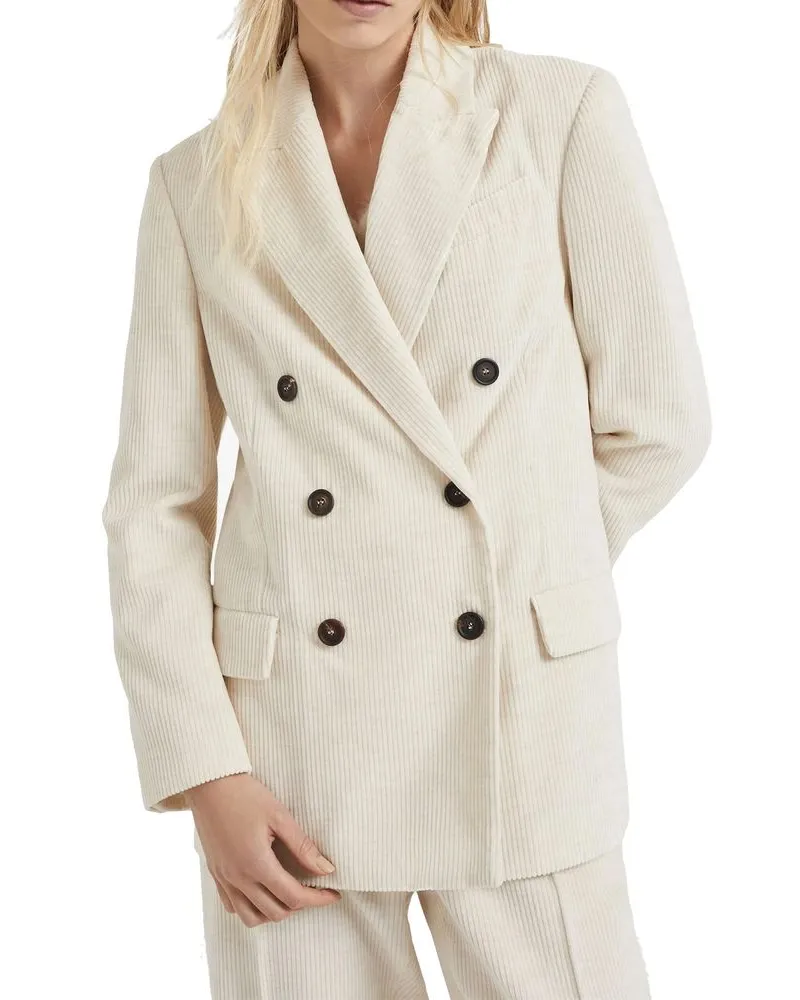Brunello Cucinelli Women's White Cotton Blazer Clothing White