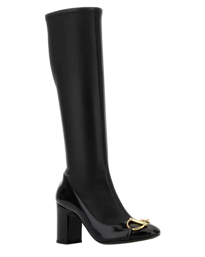 Gucci Women's Black Leather Boots Nero Stivali Black