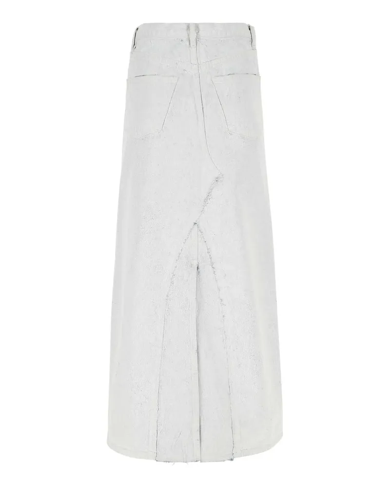 Maison Margiela Women's White Denim Skirt 967 Exterior: Cotton Gonne White