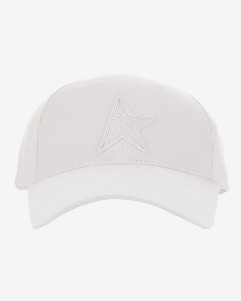 Golden Goose Men's Baseball Cap Cotton White Hat White