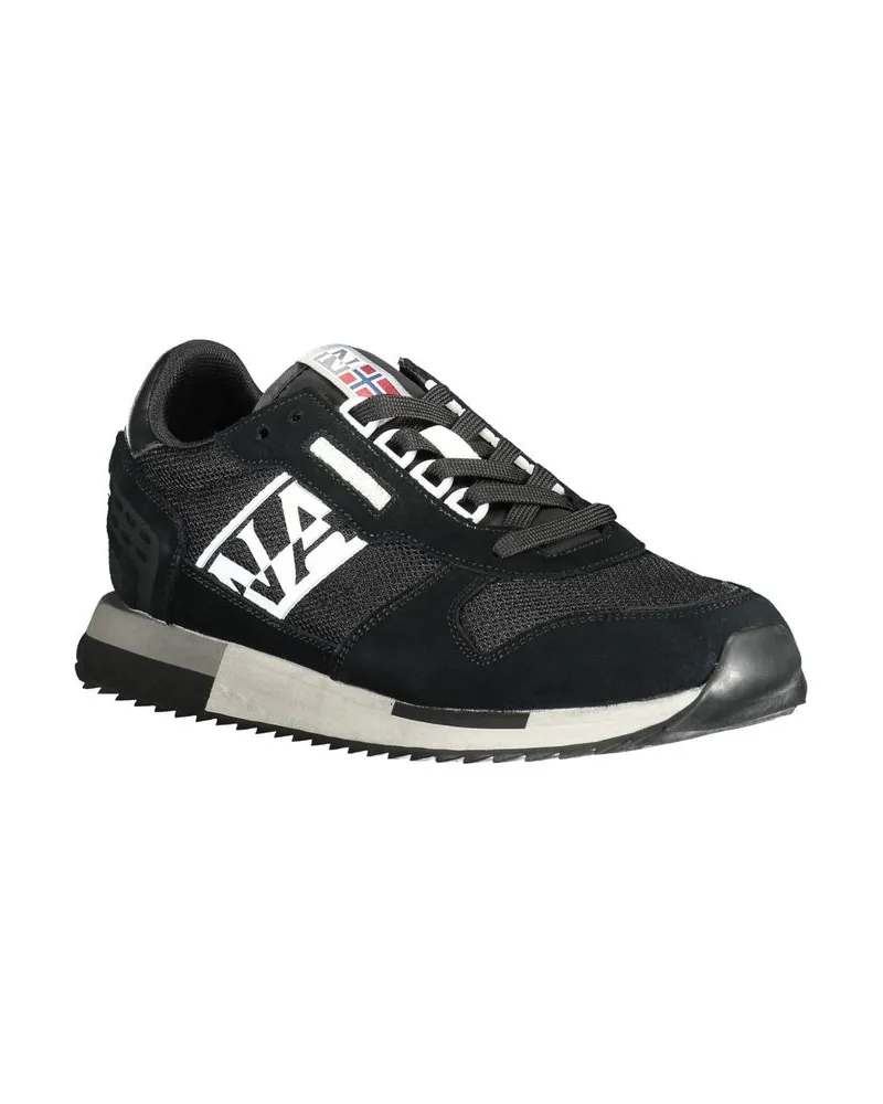 Napapijri Black Leather Mix Sneaker — Black Black