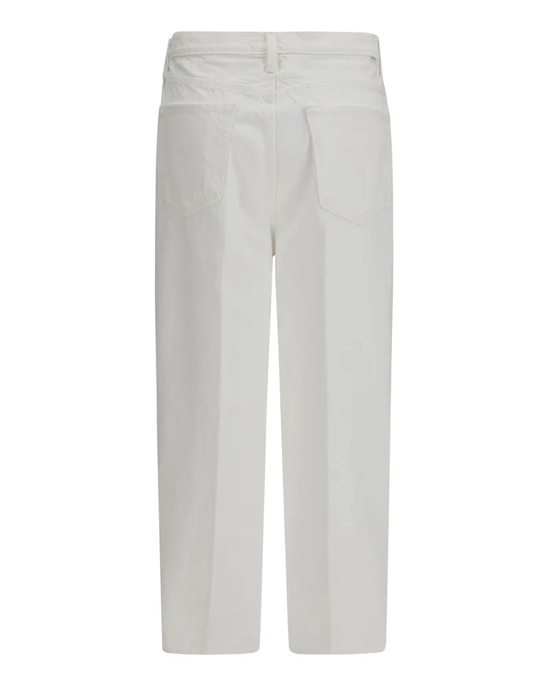 Mother Women's Rabbit Hole Ankle Jeans Picket Fence Cotton White