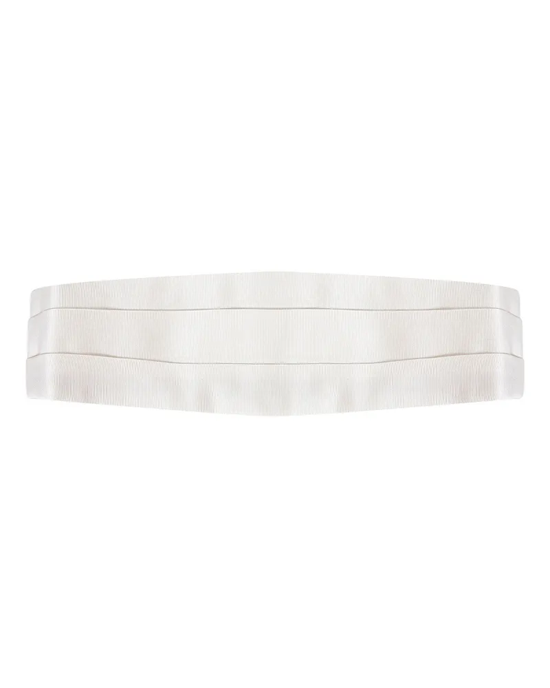 Tom Ford Men's Cummerbund White Silk Belt White