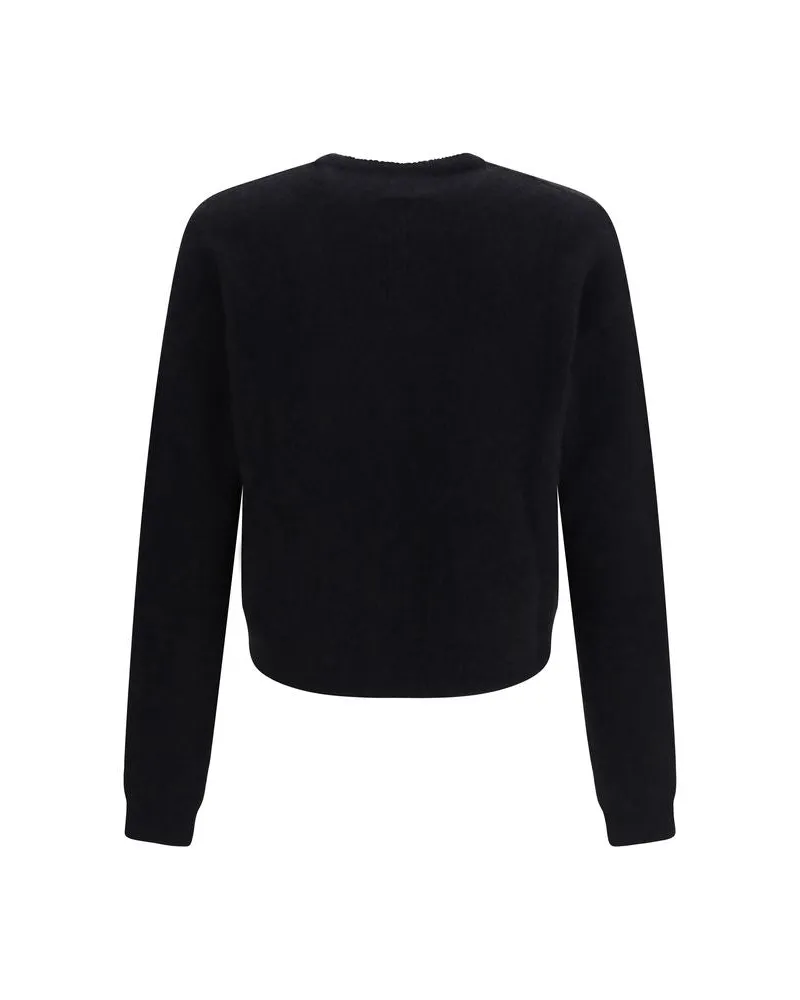 Rick Owens Men's Black Alpaca Vicugna Pacos Sweatshirt Clothing Black