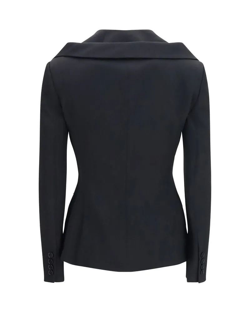 Alexander McQueen Women's Black Wool Oves Aries Full-Length Jacket Clothing Black