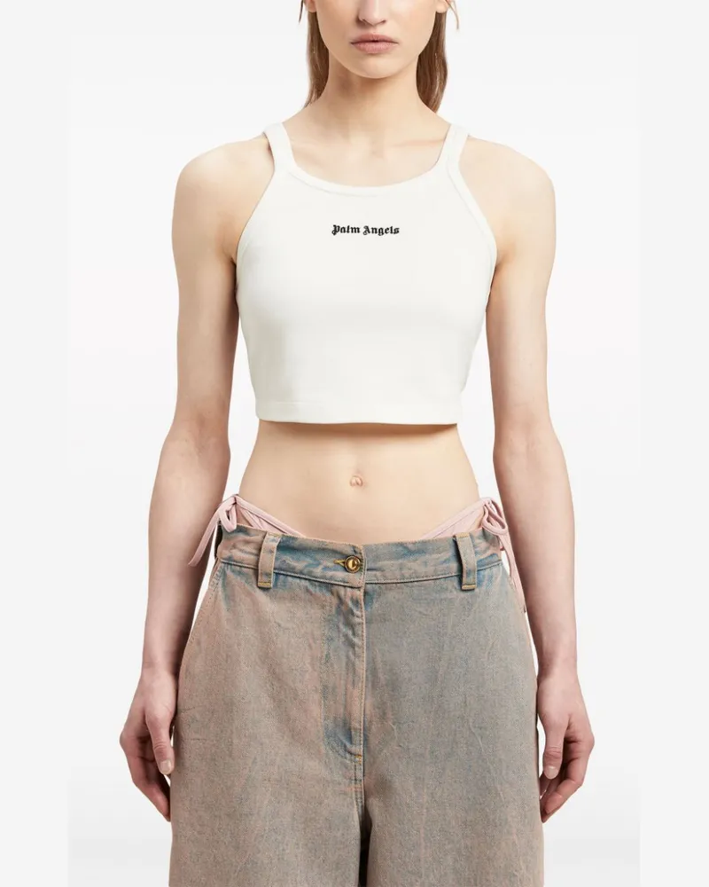 Palm Angels Logo-Print Tank Top — White White
